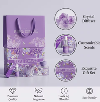 Homeflower Factory - Juego de Regalo de Aromaterapia de Lujo, Color Morado Real, Difusor de Aroma sin Velas de Cristal, Juego de Difusores de Aroma con Varillas de Cristal