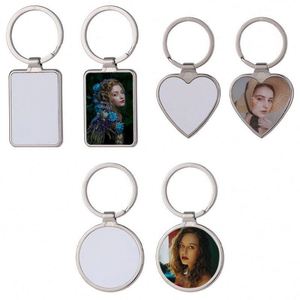 <b>Custom</b> DIY Metal Key Chain Blank Personalize Photo Sublimation Keychain Blanks Heart Rectangle Keyring Sublimation Souvenir Gift - Product Image 1