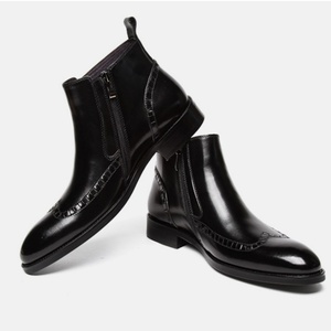 Latest Designer Men's Autumn Winter Genuine Leather Lace-Up <b>High</b> Top Waterproof Anti-Slip Comfortable Steel Toe Insulative Boots - Product Image 4