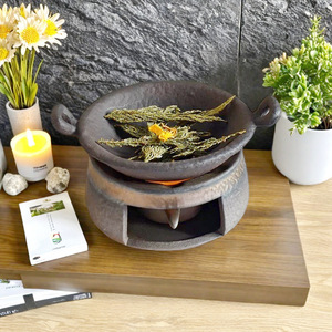 Brûleur d'aromathérapie robuste résistant à la chaleur pour la maison/le bureau, au design vintage de <span class=keywords><strong>cheminée</strong></span>, pour réchauffeur de thé et combustion à sec - Product Image 4