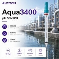 Électrode de pH industrielle en ligne LIFYSENS Aqua3400, capteur en verre 014 avec filetage PG13.5 et protection IP68 pour piscines