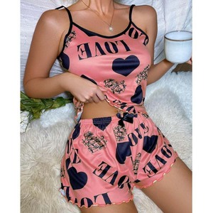 Factory Sweet 2 Stück Lounge wear für Mädchen Tägliche Westens horts für die Nacht Lässige Nachtwäsche Damen-Sets Sexy Pyjamas - Product Image 2