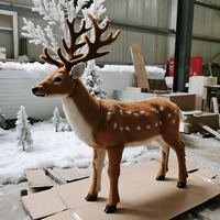 Renne animatronique de Noël personnalisé pour intérieur, modèle d'animal réaliste en mouvement, idéal pour centre commercial, parc à thème, événement festif, décoration hivernale