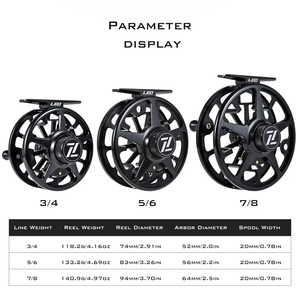 Moulinet <span class=keywords><strong>de</strong></span> pêche à la mouche en alliage d'aluminium CNC <span class=keywords><strong>de</strong></span> haute précision, grande bobine 3/4 5/6 7/8 pour la pêche en rivière, lac, extérieur, gaucher - Product Image 2