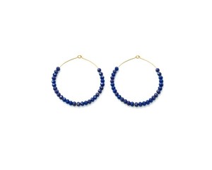 Pendientes de cuentas circulares grandes de oro rosa simples, aros, joyería Bohemia, aros de cuentas, pendientes para mujer, aros coloridos a la moda, cuentas naturales - Product Image 1