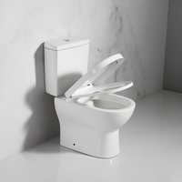 WC moderne en céramique à double chasse allongé, à double sortie (P-Trap/S-Trap), pour usage hôtelier