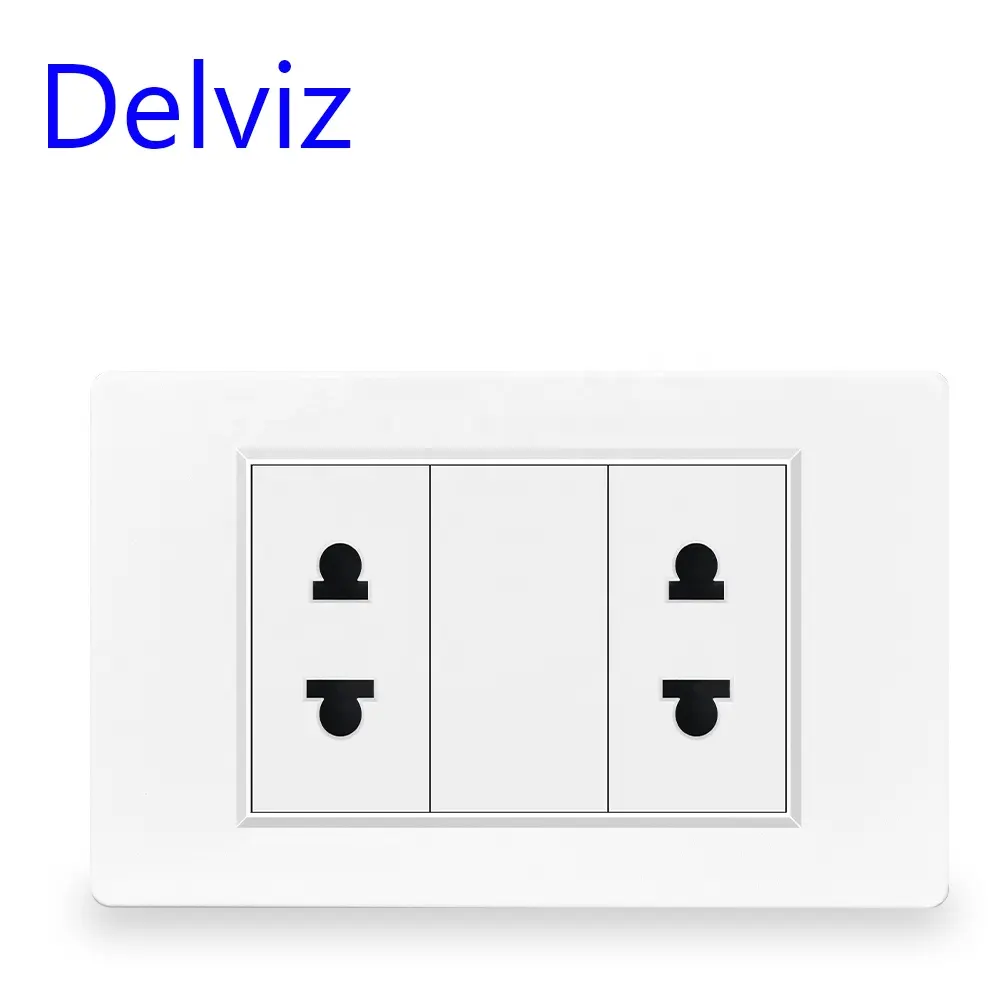 Delviz plastik panel 118mm * 72mm, AC 110 ~ 250V, fabrika 16A 4-hole elektrik fişi amerikan çıkışı, abd standart duvar priz