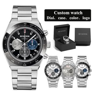 Multifunctional Cadran Montre <b>Black</b> Waterproof High-end Business Chronograph Quartz <b>Watch</b> Japan Vd53 Movement Custom <b>Watch</b> Maker - Product Image 1