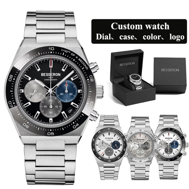 OEM Multifunctional Cadran Montre Black Waterproof High-end Business Chronograph Quartz Watch Stainless Steel Japan Vd53 Factory
