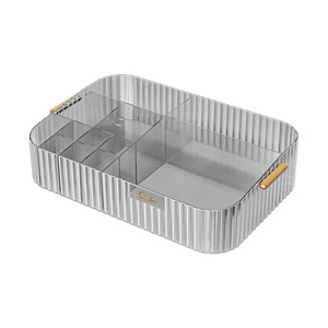 Cosmetic Storage Box Plastic 4 In 1 Compartment Desktop Organizer For Skincare Lipstick Jewelry Makeup - Product Image 2