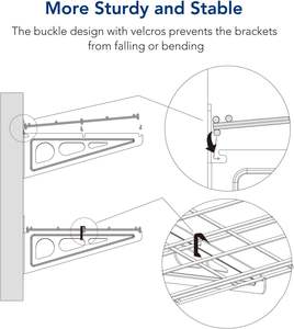 عبوة <span class=keywords><strong>2</strong></span> × 1 قدم مثبّت على الجدار للخدمة الشاقة ، أرفف تخزين عائمة بسعة تحميل <span class=keywords><strong>4</strong></span> أرفف سوداء - Product Image 6