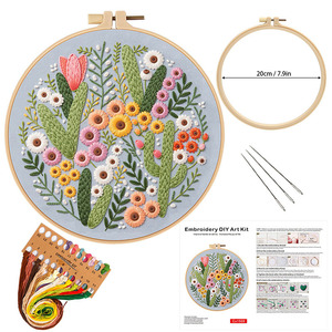 Kit Fai-da-Te per Ricamo a <span class=keywords><strong>Punto</strong></span> <span class=keywords><strong>Croce</strong></span>, Tela di Cotone per Principianti, Set Completo per Lavori a Mano, Design Floreale da Appendere - Product Image 1