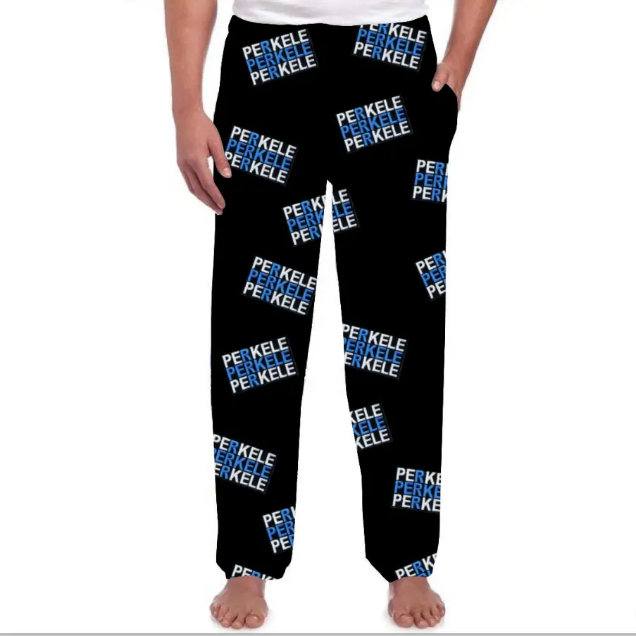 Custom Summer Men's Printed Knitted Pants Breathable Sleepwear Cotton Loose Pajamas Wholesale