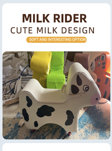 Adorables animaux <span class=keywords><strong>à</strong></span> <span class=keywords><strong>bascule</strong></span> en forme de dinosaure, tigre, vache, cheval avec roues, ensemble d'animaux <span class=keywords><strong>à</strong></span> <span class=keywords><strong>bascule</strong></span> souples pour enfants, idéal pour les fêtes de crèche - Product Image 6