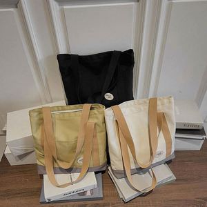 Sac messager en toile simple, sacs fourre-tout avec poches intérieures, sacs fourre-tout réutilisables en toile pour les courses - Product Image 6