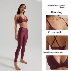 <span class=keywords><strong>Sujetador</strong></span> deportivo JAC22 BFT12 para mujer, con cuello en V, <span class=keywords><strong>tirantes</strong></span>, espalda triangular, almohadillas extraíbles, ropa interior perlada. - Product Image 1