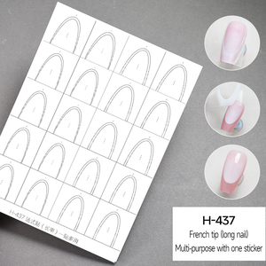 1 pochoir transparent pour nail art français, modèle pour aérographe, pochoir creux pour <span class=keywords><strong>manucure</strong></span> française, décalcomanies pour décoration d'ongles - Product Image 2