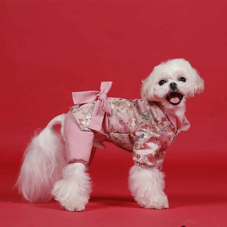 ชุดฮั่นสี่ขาสำหรับสุนัข,อุปกรณ์เสริมสำหรับสัตว์เลี้ยงเสื้อผ้าสุนัขขนาดเล็ก
