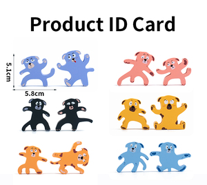 Juguetes Clásicos de Madera, Bloques de Construcción de Dibujos Animados para Practicar el Equilibrio y la Habilidad de Apilamiento, Personajes de Animales con Expresiones Faciales y <span class=keywords><strong>Emociones</strong></span> - Product Image 6