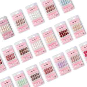 AIERFEI Vente en gros en vrac 20 modèles de <span class=keywords><strong>faux</strong></span> <span class=keywords><strong>ongles</strong></span> courts ovales à presser 30 pièces chacun <span class=keywords><strong>Couleur</strong></span> unie <span class=keywords><strong>Gel</strong></span> souple Prêts à porter Collection - Product Image 1