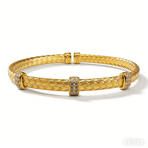 CUSTOM SILVER 10K/14K GOLD PLATED SOLID GOLD LAB GROWN DIAMOND ZICON ENGAGEMENT CLUSTER BANGLE UNISEX <b>CUTE</b> ANNIVERSARY PARTY - Product Image 4