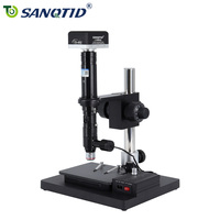 SANQTID 4K HD Video Microscope Camera Electronic Continuous Zoom Coaxial Light Electronic Microscope for Image Acquisition PCB