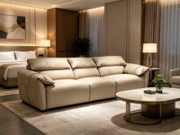 Günstiges Kunstleder-Ecksofa-Set Modernes Design Umweltfreundlich Langlebiger Schwamm Krankenhaus Schule Werkstatt Apartment Metall