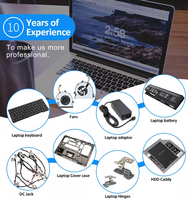 Repuestos para Portátiles, Teclado Nuevo para Portátil, Adaptador de Batería para Portátil, Conector de Corriente Continua, Bisagras, Cubierta de Pantalla, Cable LCD, Cubierta Trasera LCD