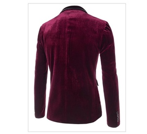 เสื้อแจ็กเก็ตทรงสลิมฟิตผ้ากำมะหยี่เนื้อนุ่มสำหรับบุรุษชุดสูทลำลองสำหรับบุรุษโลโก้ตามสั่งสไตล์ธุรกิจ - Product Image 4