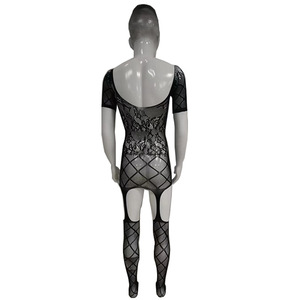 Collants résille noirs en nylon fins et transparents pour hommes, longs, une pièce, pour travestissement, Printemps 2024 - Product Image 3