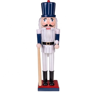 14 Inch Wooden Nutcracker <strong>King</strong> with Scepter Ornaments Large <strong>Xmas</strong> Nutcracker Tabletop Festival Shelves Decorations - Product Image 1