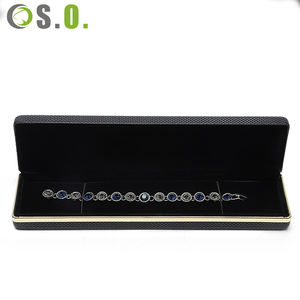 Boîte à bijoux de luxe en vente directe d'usine, bleu, noir, rouge, logo personnalisé, couleur de peinture au four - Product Image 4