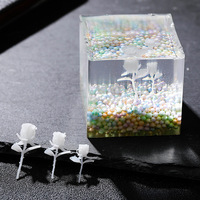 Resin Epoksi Kristal Langsung dari Pabrik untuk DIY, Model Bunga Mawar, Bahan Pengisi Cetak 3D, Perlengkapan Liontin Kalung Perhiasan