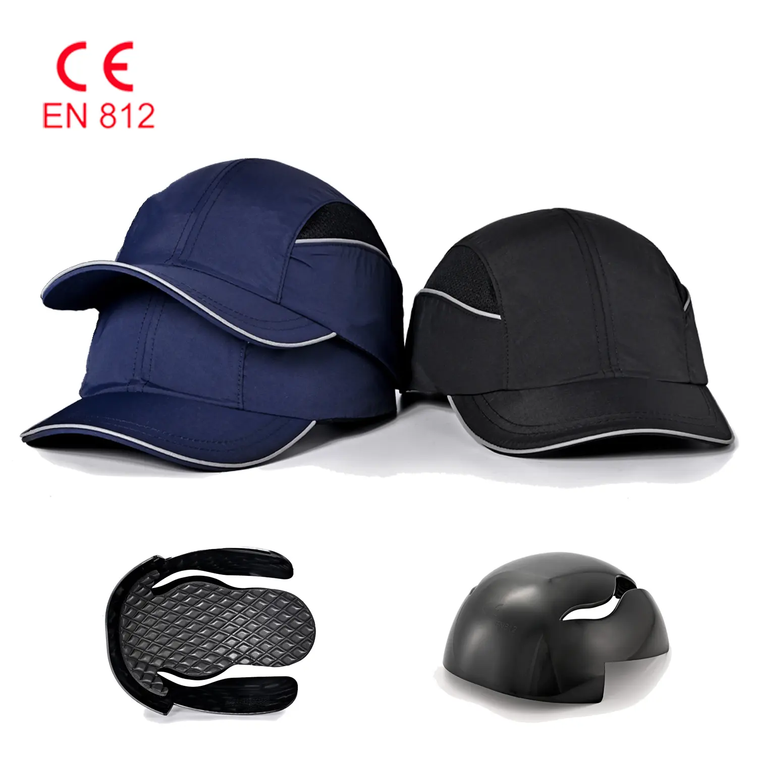 Protezione della testa personalizzata all'ingrosso en812 bump cap logo personalizzato traspirante mesh bump cap insert berretto da baseball da uomo di alta qualità