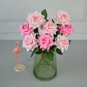 Rosa artificial salida de fábrica terciopelo a granel tallo largo decoración de la boda San Valentín Rosa flor artificial - Product Image 3