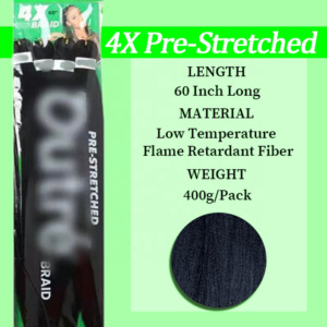 Offre Spéciale : Mèches de Cheveux Synthétiques Pré-étirées pour Tresses, 4x 60 Pouces, Paquets de Cheveux Jumbo Africains 400g, Extensions au Crochet - Product Image 4