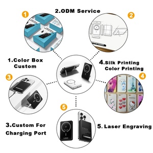 Customizable Portable 5000mAh/10000mAh Mini Magnetic <b>Wireless</b> Power Bank OEM Mobile Charger Aluminum Personalizable Travel - Product Image 4