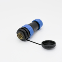 Connecteur d'aviation HIKELP SD28 carré SP28 à écrou arrière 5A-25A, étanche IP68, 2-26 broches, avec placage or sur cuivre pour connexions de câbles