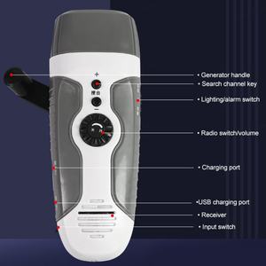 Linterna Multifuncional de Manivela con Radio, Alarma de Prevención de Desastres, Generador de Energía USB para Teléfono Móvil - Product Image 5