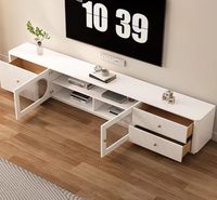 Lemari TV Mewah Gaya Prancis, Kombinasi Meja Kopi Lantai Gaya Krem Modern untuk Ruang Tamu Rumah