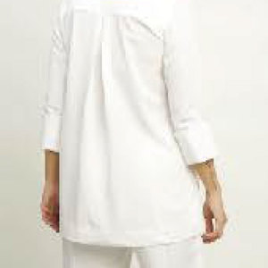 Camisa Blanca de Manga Larga para Mujer, 100% Calidad, Corte Holgado, Estilo Casual, Cuello Redondo, Top de Manga Corta y Pantalón Ancho con Pliegues Delanteros - Product Image 4
