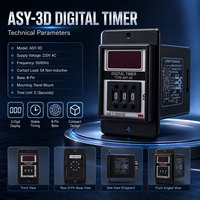 Minuteur numérique 3 chiffres ASY-3D 220V AC 5A 50/60Hz, contrôleur de temporisation à montage sur panneau 8 broches pour l'automatisation industrielle des fours