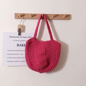 Sac fourre-tout de plage en paille tressé à la main, nouveau modèle vintage en coton, style crochet - Product Image 4