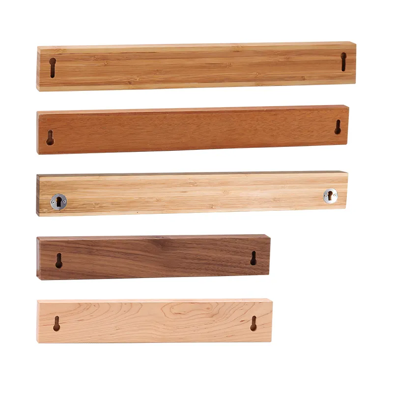 Magnetic Knife Strips Acacia Rubber Walnut Maple Wood Bamboo Kitchen Knvies Bar Magnetic Knife Rack Holder for Wall
