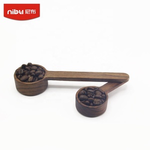 Nibu Cafe Tools, cuchara medidora de cobre de madera de nogal de mano, función Manual de 8g/10g para cuchara cuantitativa para granos de café - Product Image 3