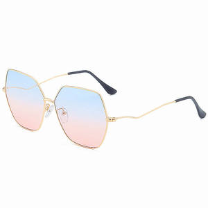 Lunettes de soleil polygonales à grande monture, nouvelle collection tendance, pour femmes et hommes, en métal, 2021 - Product Image 3