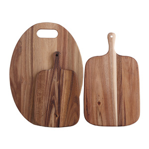 Tabla de cortar de madera maciza rectangular con asa para frutas, comida para bebés, pan, carne y alimentos cocinados - Product Image 5