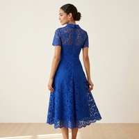 Robe longue d'été élégante pour femmes, dentelle française soluble dans l'eau avec broderie, ceinture ajourée, robe blanche élégante pour femme