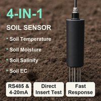 Capteur de sol scientifique pour la recherche scientifique, protocole Modbus RTU, mesure de la conductivité EC et de la teneur en sel, calibré en laboratoire