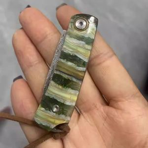 Cuchillo plegable exquisito YG2R, mango Molar de mamut gigante, proceso azul a la parrilla, hoja de acero de Damasco de Suecia, cuchillo de bolsillo de gama alta - Product Image 2